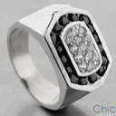 Mens Round Center Channel Princess Cubic Zirconia CZ Wedding Band
