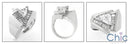 Anniversary 2 Ct Triangle Center Channel Baguettes Cubic Zirconia Cz Ring