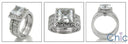 Matching Set 2 Ct . Princess Center Pave Cubic Zirconia Cz Ring