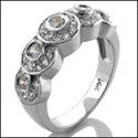 Anniversary Bezeled Round 5 stone Cubic Zirconia Cz Ring