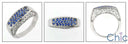 Fine Jewelry Sapphire Pave 0.75TCW Cubic Zirconia Cz Ring