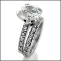 Matching Set 2.25 Round Center Eternity Cubic Zirconia Cz Ring