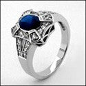 Anniversary Oval Sapphire 1 Ct Cubic Zirconia Cz Ring