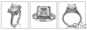 Engagement Princess 1.25 Center Pave Cubic Zirconia Cz Ring