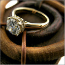 Engagement 1.25 Ct Round Center Tiffany Lucida Style Cubic Zirconia 14K White Gold Ring