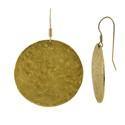 18k Yellow Gold Hammered Finish Cubic Zirconia CZ Earrings