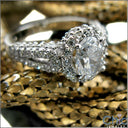 Cubic Zirconia Oval 1.5 Carat Ring With Pave Halo 14K White Gold Ring
