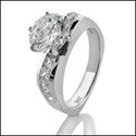 Engagement Round 2 Ct Ct Channel Princess Euro Shank Cubic Zirconia Cz Ring