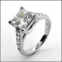 Engagement 1.5 Princess Center Diamond CZ Cubic Zirconia 14K W Gold Ring