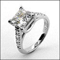Engagement 1.5 Princess Center Diamond CZ Cubic Zirconia 14K W Gold Ring