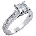 Engagement 1 Ct Princess Center Channel Princess Cubic Zirconia Cz Ring