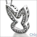 Cubic Zirconia CZ Bandunny Ears Charm Pendant