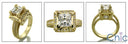 Engagement 1.5 Princess Center Pave Engraved Shank Cubic Zirconia Cz Ring
