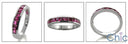 Wedding 1.25 Ruby Princess Channel Cubic Zirconia CZ Band 