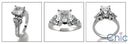 Engagement Princess 1 Ct channel Cubic Zirconia Cz Ring