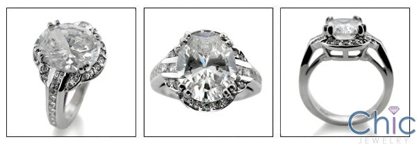 Anniversary Oval 4 Ct Halo Cubic Zirconia Cz Ring