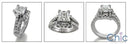 Princess 1 Carat Center Cubic Zirconia Engagement Ring With Fitted Matching Band 14K W Gold