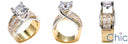 Engagement 2.5 Ct Asscher Two Tone Invisible Set Princess Cubic Zirconia Cz Ring