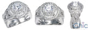 Anniversary 1.25 Ct . Round Center Halo Micro Pave Cubic Zirconia 14K White Gold Ring