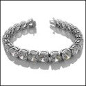 44 Ct Round Stone Tennis Cubic Zirconia CZ Bracelet