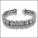 37.5 Ct Round Tennis 4 Prong Cubic Zirconia CZ Bracelet