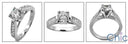 Engagement Ca dral Style .75 Round Center Cubic Zirconia Cz Ring