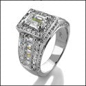 Estate 0.50 Emerald Center Channel Ct Pave Cubic Zirconia Cz Ring