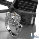 Engagement Round 1 Ct Center In Halo Pave Cubic Zirconia Cz Ring