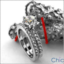 Wedding .18 TCW Pave Narrow Shank Cubic Zirconia CZ Band 