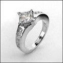 Engagement 1 Ct Princess Diamond Set Channel Cubic Zirconia Cz Ring