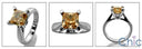 Solitaire 1 Ct Princess Peachandsingle Stone Cubic Zirconia Cz Ring