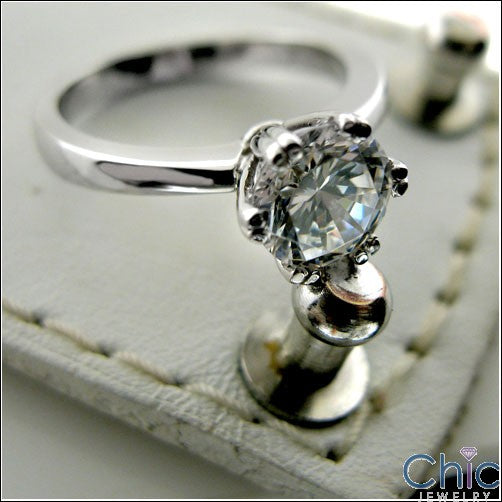 Solitaire 1.25 Ct Round Stone Engagement Cubic Zirconia Cz Ring