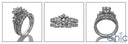 Matching Set 2.3 Ct Cubic Zirconia Cz Ring