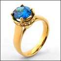 Anniversary 2.5 Oval Bright Blue Cubic Zirconia Cz Ring