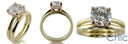 Matching Set 2 Ct Round Two Tone Rose Gold Solitaire Ct Cubic Zirconia Cz Ring