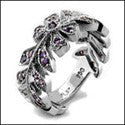 Eternity .50 TCW Pave set Leaves Cubic Zirconia Cz Ring