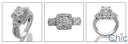Anniversary Princess 0.75 Ct Halo Pave Cubic Zirconia Cz Ring