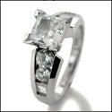 Engagement 0.75 Princess Center Round Channel Cubic Zirconia Cz Ring