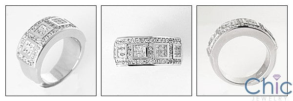 Fine Jewelry 1.5 TCW Invisible Pave Cubic Zirconia Cz Ring