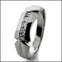Mens .25 Princess in Channel Cubic Zirconia CZ Wedding Band