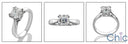 Solitaire 1.25 Asscher Double Prong Cubic Zirconia 14K White Gold Ring