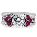 Matching Set Engraved Cubic Zirconia Cz Ring