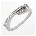 Fine Jewelry Thin Pave Stackable Cubic Zirconia Cz Ring