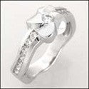 Cubic Zirconia Promise Ring Solid 14K White Gold