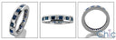 Eternity 2 Ct Sapphire Diamond Princess Channel Cubic Zirconia Cz Ring