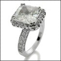 Engagement 3.5 Princess Halo Pave Cubic Zirconia Cz Ring