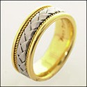 Mens Two Tone Braided Gold Wedding Band