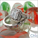 Wedding .75 TCW Princess Round Cubic Zirconia 14K White Gold Band