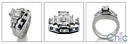 Matching Set 1 Ct Emerald Cut Cubic Zirconia Engagement Ring Curved Channel Set Band 14K Gold