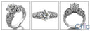 Engagement Round 2 Ct Center marquise round Cubic Zirconia Cz Ring